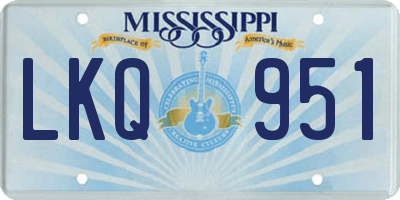 MS license plate LKQ951