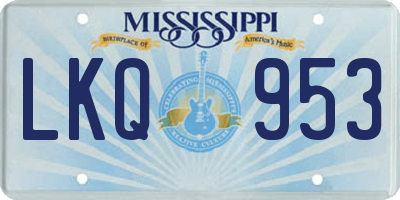 MS license plate LKQ953