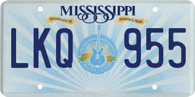 MS license plate LKQ955