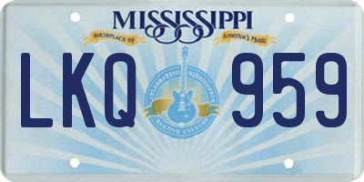 MS license plate LKQ959