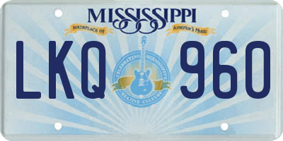 MS license plate LKQ960