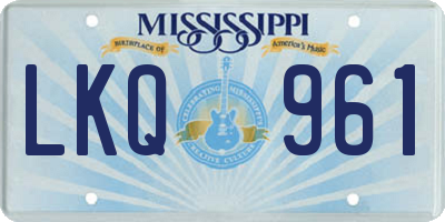 MS license plate LKQ961