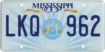 MS license plate LKQ962