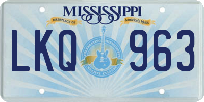 MS license plate LKQ963