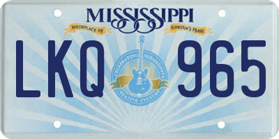 MS license plate LKQ965