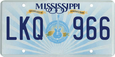 MS license plate LKQ966