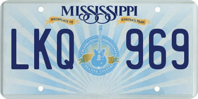 MS license plate LKQ969