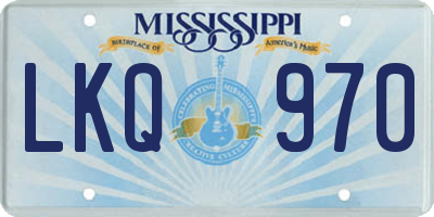 MS license plate LKQ970