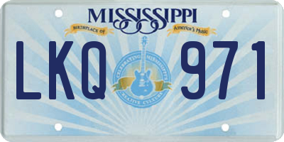MS license plate LKQ971