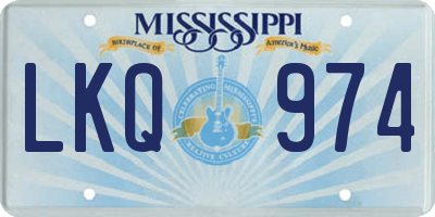 MS license plate LKQ974