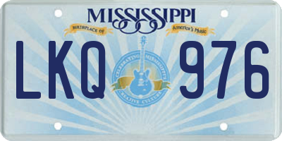 MS license plate LKQ976