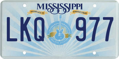 MS license plate LKQ977