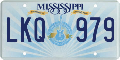 MS license plate LKQ979