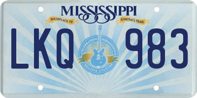 MS license plate LKQ983