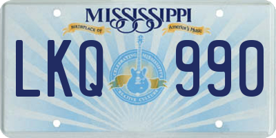 MS license plate LKQ990