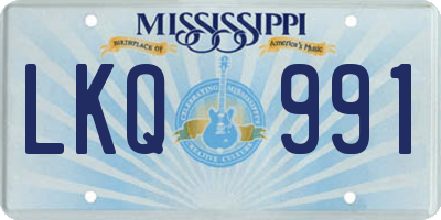 MS license plate LKQ991
