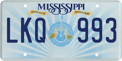 MS license plate LKQ993