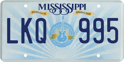 MS license plate LKQ995