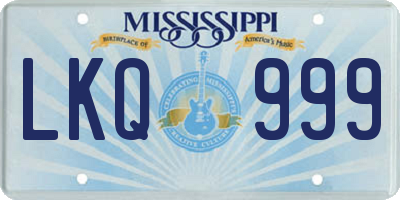 MS license plate LKQ999