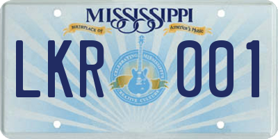 MS license plate LKR001