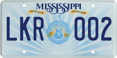 MS license plate LKR002