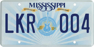 MS license plate LKR004