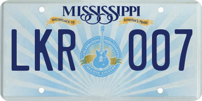 MS license plate LKR007