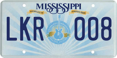 MS license plate LKR008