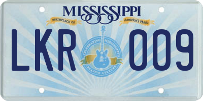 MS license plate LKR009