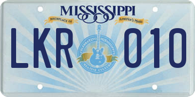 MS license plate LKR010