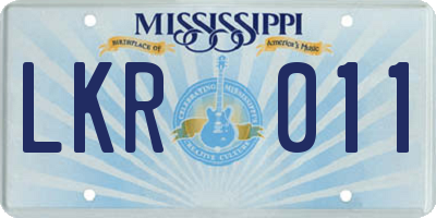MS license plate LKR011