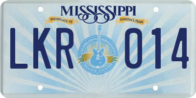 MS license plate LKR014