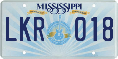 MS license plate LKR018