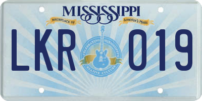 MS license plate LKR019
