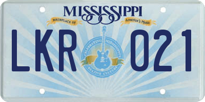 MS license plate LKR021