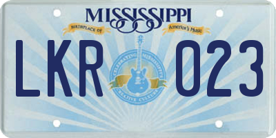 MS license plate LKR023