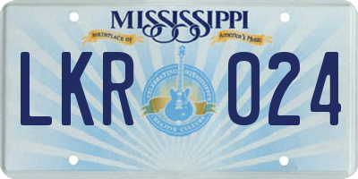 MS license plate LKR024