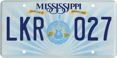 MS license plate LKR027