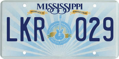 MS license plate LKR029
