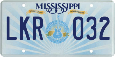 MS license plate LKR032