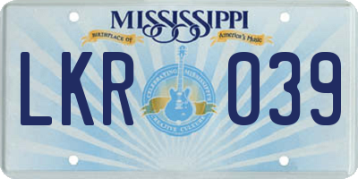 MS license plate LKR039