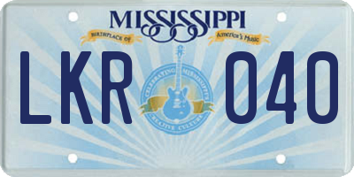 MS license plate LKR040