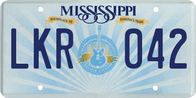 MS license plate LKR042