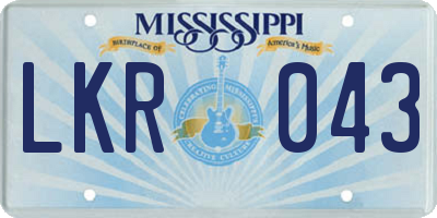 MS license plate LKR043