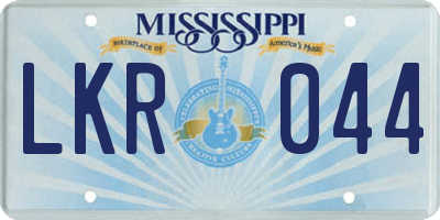 MS license plate LKR044