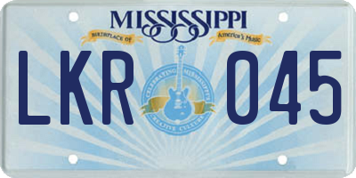 MS license plate LKR045