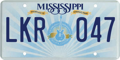 MS license plate LKR047