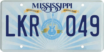 MS license plate LKR049