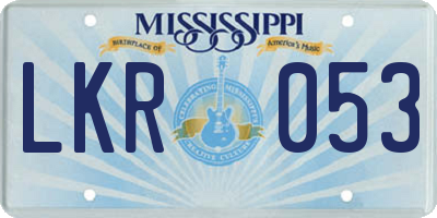 MS license plate LKR053