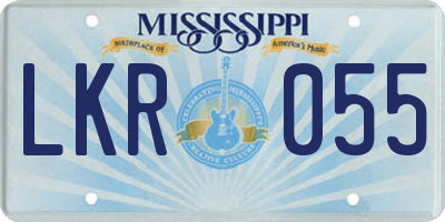 MS license plate LKR055